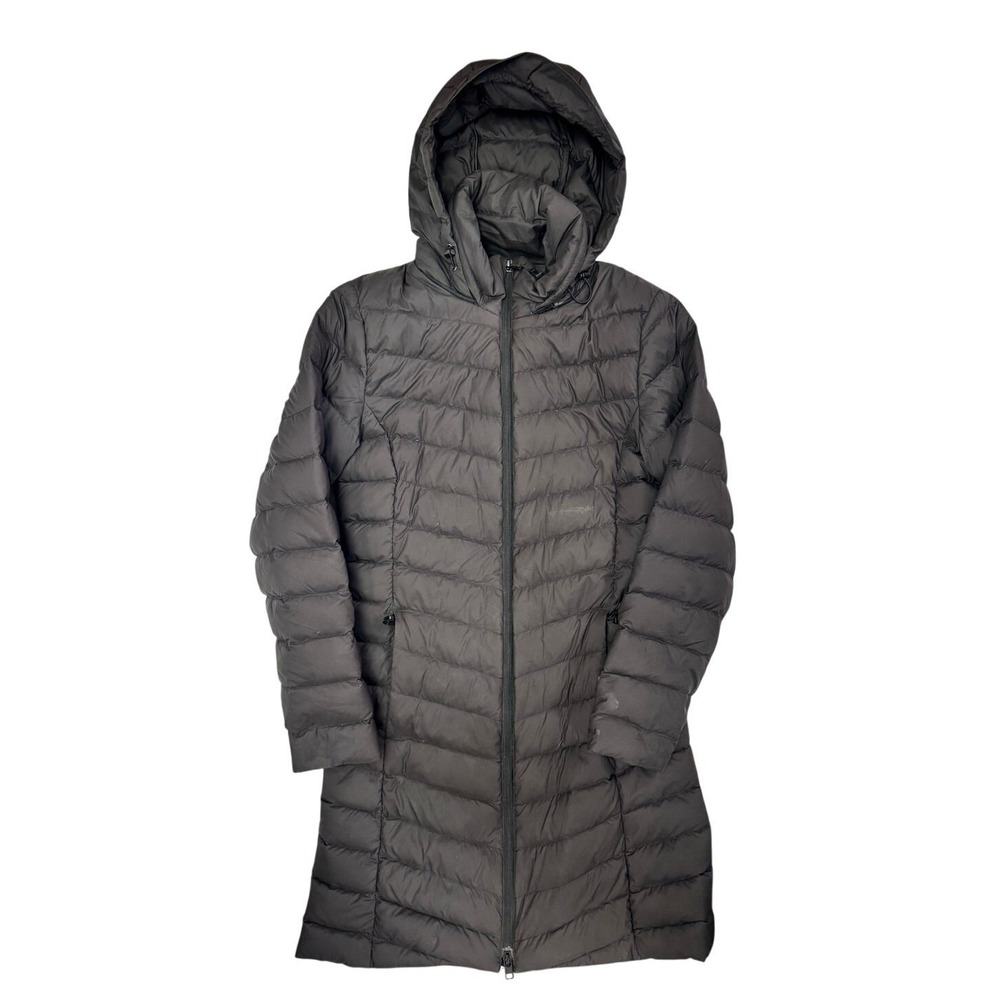 Patagonia Silent Down Parka Womens XS‎ Black Hooded Puffer Jacket